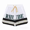 Rhude High End Designer Shorts för Chaopai High Street Trend Sunset Letter Printing Color Block Sport Casual Mens Short With 1: 1 Original Etiketter