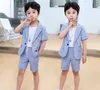 Garnitury chłopcy letnie fajne garnitury szorty 2pcs fotograficzne garnitur dzieci
