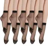 Femmes chaussettes de peau couleur transparente mince pour la soie en cristal nylon dames féminine d'été respirable courte cheville meias