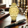 Montre-bracelets Une montre masculine dans un style commercial classique et élégant avec le calendrier de conception de niche haut de gamme Quartz