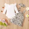 Clothing Sets Lioraitiin 0-18M Newborn Baby Girl 3pcs Autumn Fashion Clothing Set Long sleeved Solid Tight Top Leopard SkritL2405