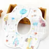 Bibs Burp Cloths Baby bib 360 degree rotation 6-layer Gauze plain weave baby bandage Burp soft newborn Saliva towel baby supplies random d240513