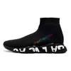 Chaussures designer hommes femmes graffiti blanc noir rouge beige rose claire semelle lacet-up neon chaussettes jaunes de vitesse runner entraîneurs plate-forme plate baskets décontractées 36-45