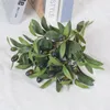 Decorative Flowers With Olive Fruit Artificial Branch Handmade Elegant Fake Plants Plastic Green Leaf Bedroom