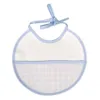 ビブスムープクロス12個の無料配達YB0011セットYB0011 Blue Baby Waterproof Bib Baby Shawl Towel Burp Cloths Cross Stitch Bib BabyBib D240513