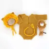 Kleidungsstücke Neugeborene Fotografie Tier Kleidung Löwe Puppe Plüsch Hut Jumpsuit 4-teilige Set Jungen und Mädchen Baby Fotos Requisiten Kleidung 2405