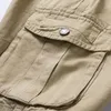 2024 Summer męskie workowate multi kieszeni szorty wojskowe męskie bawełniane khaki mens taktyczne krótkie spodnie 30-38 Bez paska 240513