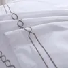 Yatak takımları beyaz pamuk 400 iplik sayısı saten el seti yorgan kral nakış nevresim yatak keten düz tabaka yastık kılıfı