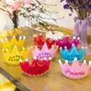 5pcs bougies joyeux anniversaire chapeau lueur lueur du prince héritier prince princesse couronne de fête de fête de fête