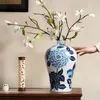 Vaser blå och vit porslin vas keramisk dekoration blomma arrangemang kinesiska vardagsrum golv ingång konstnärlig