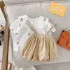 Kleidung Sets Militärs Sommer Baby Kleidung Set Sticker und Knospenshorts 2-teilige Damen Setl2405