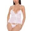 Sexy Set Babydoll Lingerie Solid Color Strappy Ruffle Tops Tops Underwear e Sleepwea