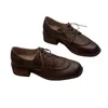 Casual Shoes Old Style Nostalgic Cowhide Women's Real Leather Brown Mary Jane