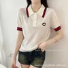 Two Piece Dress designer 24 Summer New G+Academy Style Contrast Polo Neck Letter Logo Simple and Casual Women's Knitted Short Sleeves 0I2Q