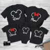 Family Matching T-shirt Mouse Head TShirt Cartoon Dad Mom Brother Sister Tees Baby Rompers Family Trip Outfits Top Tee 240507