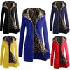Frauenjacken 2024 Frauen Solid Hooded Coat Freier Herbst Winter Übergroße Leoparden gepolsterte lange schlanke Samtjacke Oberbekleidung