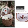 Storage Bags Rattan Weaving Picnic Basket Trolley Cart Multifunctional Wheeled With Lid Hand Outdoor Props