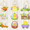 Figurine decorative 3pcs/set di carta Craft Craft Pendenti Pasqua cartoni animati a sospensione a sospensione Ornamenti di carota fai -da -te a tema