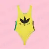 gucci burberry chanel versace fendi prada louis vuitton balmain dolce gabbana Вы Designer Yellow Bikini Womens One -Stück Badebekleidung Trendy Streifen Badeanzug Sommer Beach Dam