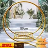 Decorative Plates Gold 80cm Wedding Cake Stand Flower Floral Hoop For Party Decoration