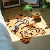 Carpets Cartoon Decor tapis pour chambres Bedroom Salle de salle de bain planche une pièce Entrée esthétique mignon Tiger blanc orange petit tapis