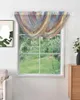 Curtain Abstract Oil Painting Of Summer Beach Scenery Irregular Tulle Curtains For Living Room Sheer Kitchen Voile Drapes