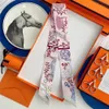 SCARPE % Twill Silk Ribbon per donne Design di lusso Animali floreali magri Stampa Foulard Neckerchief Braccia a banda per capelli Ties Regalo T240508
