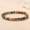 Очарование браслетов JD Natural Stone India Agate Chakra Bears Bracelet Женщины мужчины эластичная исцеление энергия йога Будда браслеты браслеты подарки Y240510