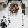 Fleurs décoratives Halloween Pumpkin Couronne effrayante Pumpkle Fall Fall Front Porte Outdoor Porch Decorations Home Decor