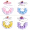 Dog Apparel Pet Hat Decorative Elegant Cute Crown Lace Headband Fashion Cat Dress Up For Kitten Puppy Party Wedding