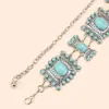 Ceintures de chaîne de taille turquoise chaîne de taille femme alliage en métal carré de pierre carrée robe d'été bohème avec décoration Q240511