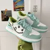Green Casual Walking Chaussures Femmes hommes baskettes basses souriantes Face Sports Trainers