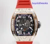 RM Mechanical Wrist Watch RM010 MENS SET med Tsquare Diamond Rose Gold Machinery Swiss Famous Watch