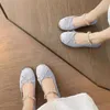 Chaussures décontractées moutons français girl arc plat célibataire féminin d'été de fée du vent de vent rond ballet mary jane
