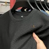 2024 Broiderie Marque High East Silk Silk à manches courtes T-shirt Mens Mesh Mesh Sweat-Absorbing Half Mancheve Casual Luxury Top 240511