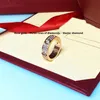 All Diamond Titanium Steel Silver Love Ring Men and Women Rose Gold Ring For Lovers Lovers Boutique Bijoux Cadeaux