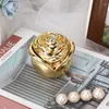 Schmuckbeutel Vintage Box kreative Retro Rose Knospen geschnitzte Aufbewahrung Hochzeit Drehbuch Ring Metall Andenkengeschenk