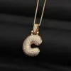 Colliers de pendentif Bubble LETTRE EAU Collier diamant Femme Pendre initial Personnalité courte et graisse Bijoux Gold en acier inoxydable 26 Bijoux Collier J240513