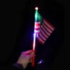Светодиод 4 -й американские флаги Рука июль День Независимости День США Баннер ПАТРИОТИЧЕСКИЙ Дни Партийный флаг с аксессуарами парада света
