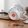 Tasses de thé à grande capacité en céramique tasse de thé Chine Jingdezhen Blue et blanc de porcelaine de porcelaine Meeting Water Cup avec couvercle kungfu