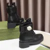 Sonbahar ve Kış Kalın Sole Kadın Botları Deri Yuvarlak Toe Düz ayak bileği botları Moda Siyah Tasarımcı İngiliz Tarzı Chelsea Martin Bootss