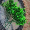 Fleurs décoratives 1pcs / 7 branches plantes artificielles eucalyptus en plastique argent feuille de l'herbe pour la ferme pour la ferme mariage