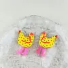 Kolczyki Dangle Fancy kurczak wysokie obcasy buty kropla dla kobiet akryl kolorowy uroczy zwierzęcy kolczyki impreza bankiet biżuteria