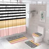 Zasłony prysznicowe materiał marmurowy Zestawy zasłony bez poślizgu dywanu toaletowa mata kąpiel