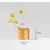 Vasi Ceramic Vase Square Hollow Out Wave Flower Disposition Abscraft Arreni Accessori Accessori moderni Decorazione per la casa