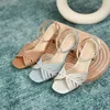 Sandaler Meotina Kvinnor äkta läder Ankle Strap High Heel Shoes Buckle Square Toe Thin Ladies Footwear Summer Brown Blue