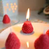 5 pezzi Candele 4 pezzi Candele aromatiche decorative alla fragola Strawberry Candele profumate di cera di soia per il compleanno Candela per matrimoni