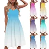 Casual jurken vrouwen zomer sling elegante suspener backless vakantie strand v nek jurk zwarte a-line knie hoogvestido