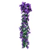 Decorative Flowers Violet Artificial Leaf Garland Vine Fake Foliage Flower Wall Hanging Basket Orchid Wedding Party Home Decor