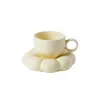 Tasses nordics ins macaron tournesol tasse de café créatif en céramique plaque de crème glacée